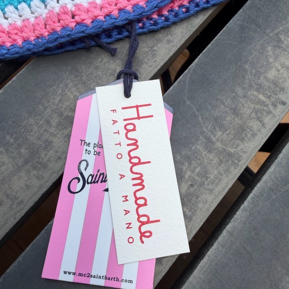 NWT MC2 Saint Barth Crochet Bucket Hat Multicolor - Picture 9 of 12